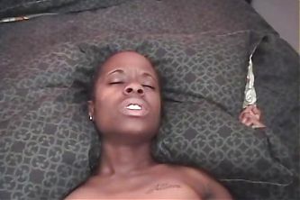 Black girl gets her hairy pussy eaten and banged